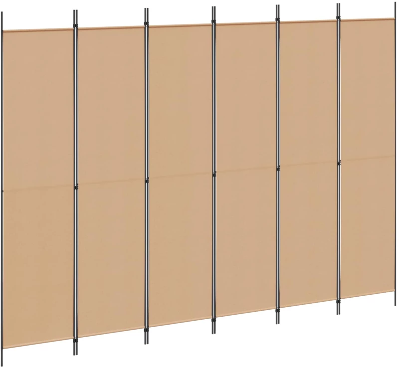 vidaXL Διαχωριστικό Δωματίου 6-Πάνελ Μπεζ 300 x 220 cm Ύφασμα