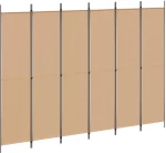 vidaXL Διαχωριστικό Δωματίου 6-Πάνελ Μπεζ 300 x 220 cm Ύφασμα