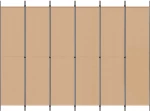 vidaXL Διαχωριστικό Δωματίου 6-Πάνελ Μπεζ 300 x 220 cm Ύφασμα
