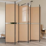 vidaXL Διαχωριστικό Δωματίου 6-Πάνελ Μπεζ 300 x 200 cm Ύφασμα