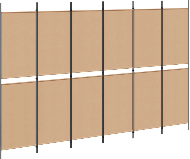 vidaXL Διαχωριστικό Δωματίου 6-Πάνελ Μπεζ 300 x 200 cm Ύφασμα