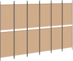 vidaXL Διαχωριστικό Δωματίου 6-Πάνελ Μπεζ 300 x 200 cm Ύφασμα