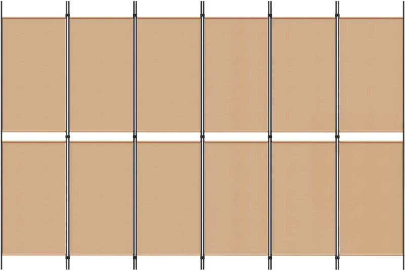 vidaXL Διαχωριστικό Δωματίου 6-Πάνελ Μπεζ 300 x 200 cm Ύφασμα