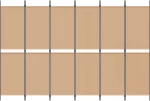vidaXL Διαχωριστικό Δωματίου 6-Πάνελ Μπεζ 300 x 200 cm Ύφασμα