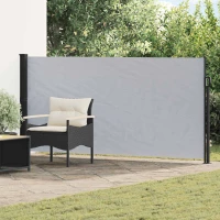 vidaXL Ανακλινόμενος Πλευρικός Απλώστρα Γκρι 300 x 117 εκ Πολυεστέρας