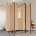 vidaXL Διαχωριστικό Δωματίου 6-Πάνελ Μπεζ 240 x 220 cm Ύφασμα
