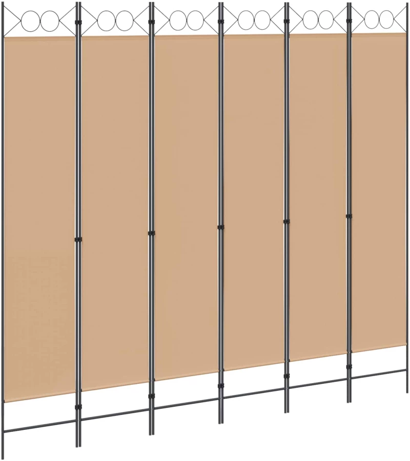 vidaXL Διαχωριστικό Δωματίου 6-Πάνελ Μπεζ 240 x 220 cm Ύφασμα