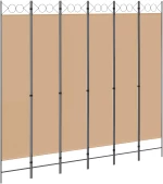 vidaXL Διαχωριστικό Δωματίου 6-Πάνελ Μπεζ 240 x 220 cm Ύφασμα