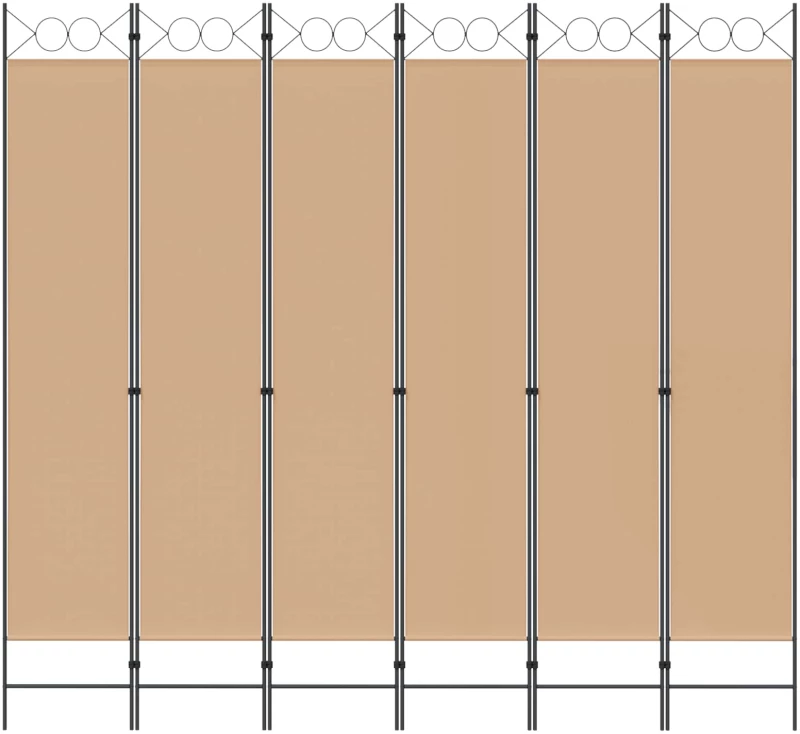 vidaXL Διαχωριστικό Δωματίου 6-Πάνελ Μπεζ 240 x 220 cm Ύφασμα