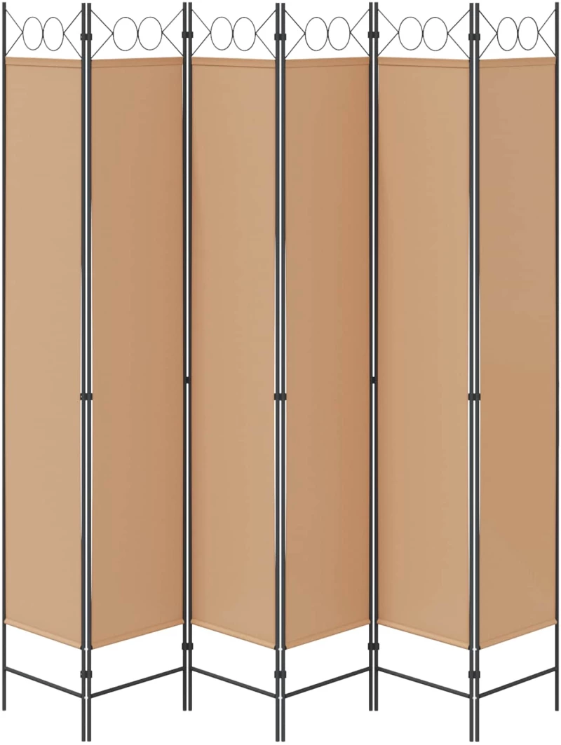 vidaXL Διαχωριστικό Δωματίου 6-Πάνελ Μπεζ 240 x 220 cm Ύφασμα