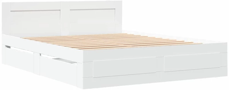 vidaXL Σκελετός Κρεβατιού 2 pcs Λευκός 150 x 200 cm Επεξεργασμένο ξύλο