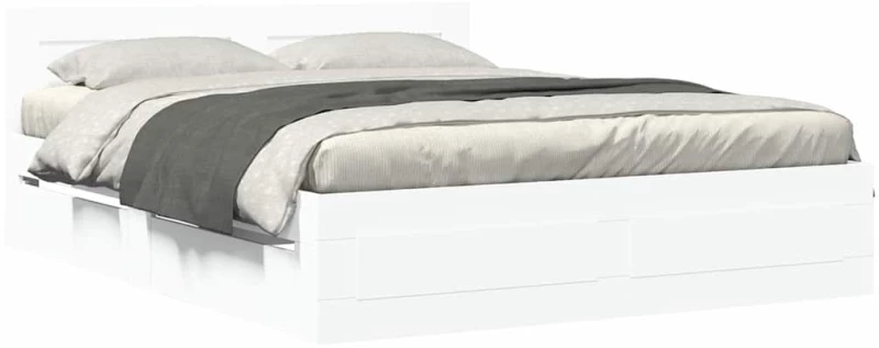 vidaXL Σκελετός Κρεβατιού 2 pcs Λευκός 150 x 200 cm Επεξεργασμένο ξύλο
