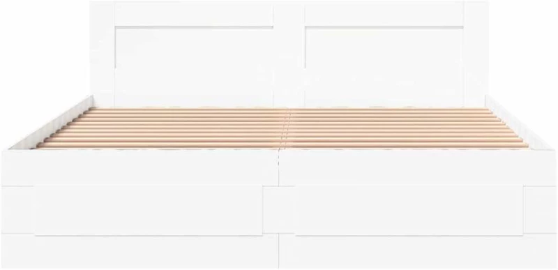 vidaXL Σκελετός Κρεβατιού 2 pcs Λευκός 150 x 200 cm Επεξεργασμένο ξύλο
