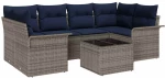 vidaXL Σετ Καναπέ Κήπου με μαξιλάρι 7 pcs Γκρι συνθετικό ρατάν
