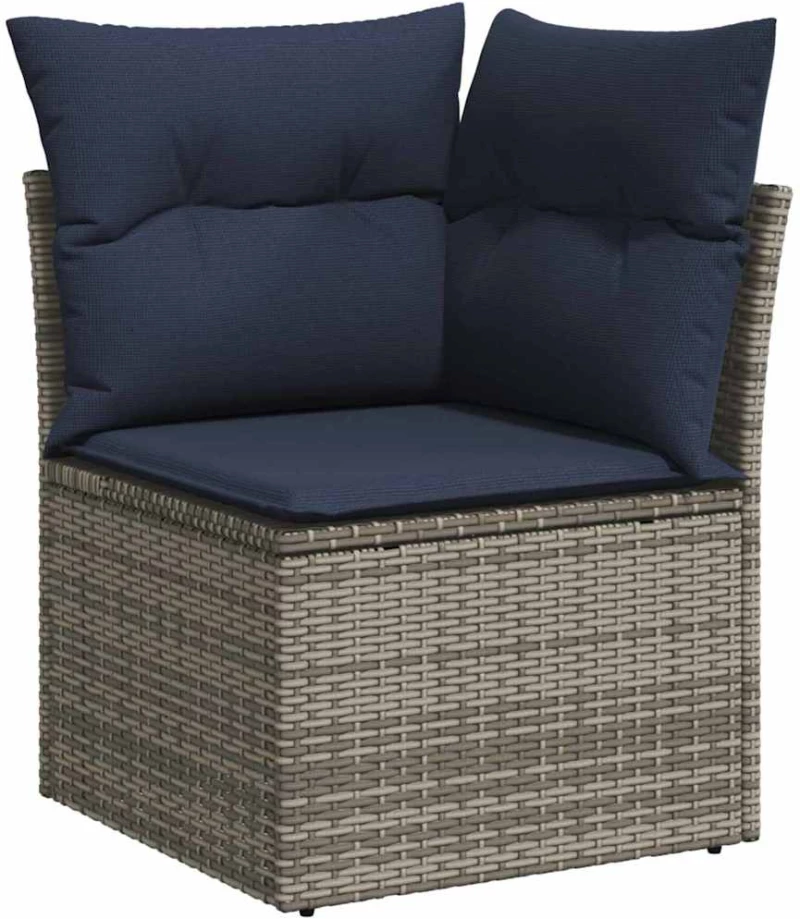 vidaXL Σετ Καναπέ Κήπου με μαξιλάρι 7 pcs Γκρι συνθετικό ρατάν
