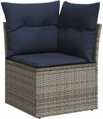 vidaXL Σετ Καναπέ Κήπου με μαξιλάρι 7 pcs Γκρι συνθετικό ρατάν