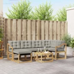 vidaXL Σειρά Καναπέ Εξωτερικού 7 pcs Λευκό και Ανοιχτό Γκρι