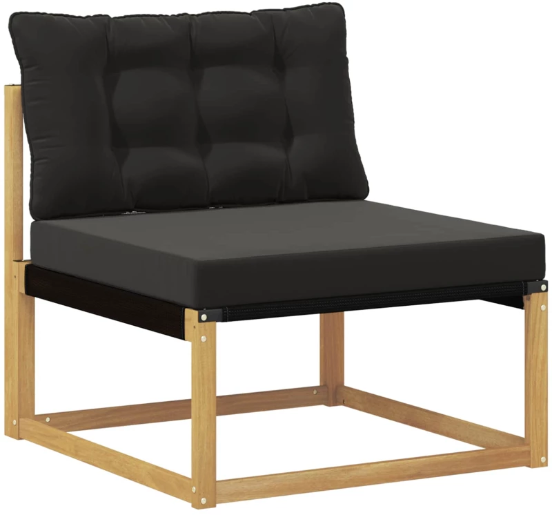 vidaXL Σειρά Καναπέ Εξωτερικού με μαξιλάρι 6 pcs Λευκό και Μαύρο