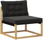 vidaXL Σειρά Καναπέ Εξωτερικού με μαξιλάρι 6 pcs Λευκό και Μαύρο