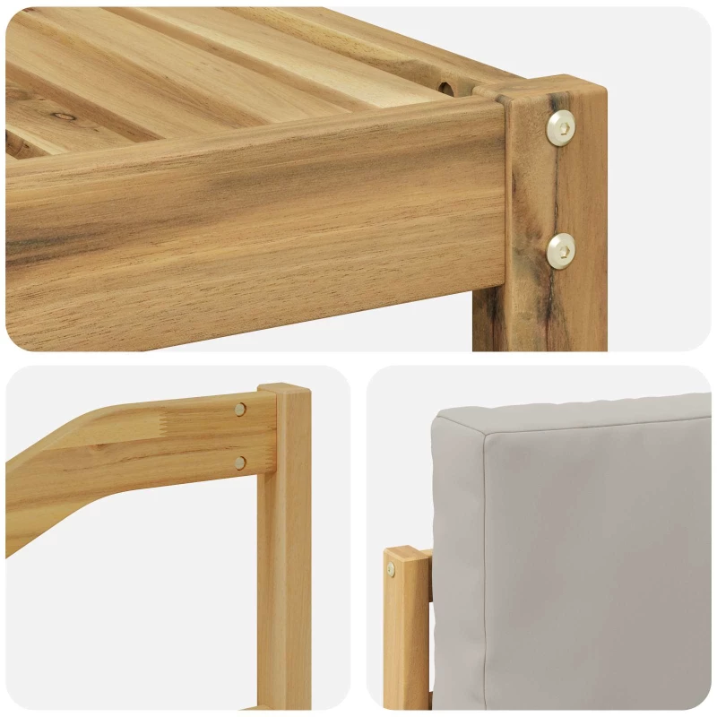 vidaXL Σειρά Καναπέ Εξωτερικού 5 pcs Λευκό και Ανοιχτό Γκρι