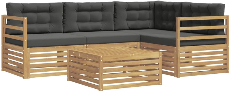 vidaXL Σειρά Καναπέ Εξωτερικού με μαξιλάρι 5 pcs