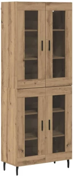 vidaXL Highboard 2 pcs Artisan Oak Σύνθετο Ξύλο και Γυαλί