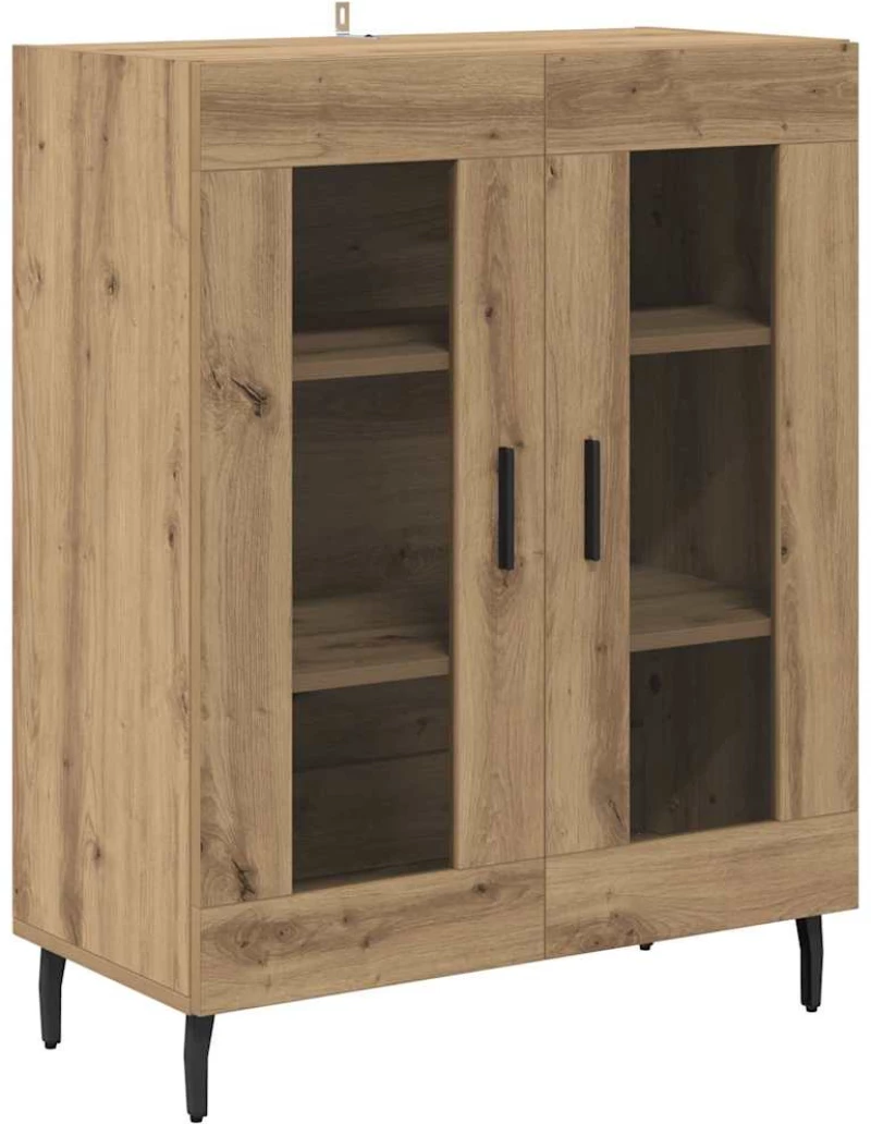 vidaXL Highboard 2 pcs Artisan Oak Σύνθετο Ξύλο και Γυαλί