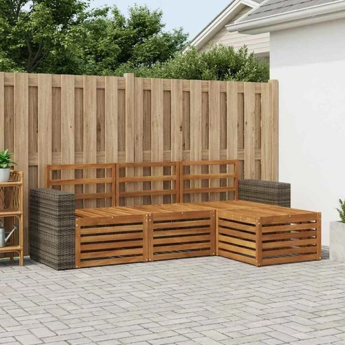 vidaXL Σειρά Καναπέ Εξωτερικού 4 pcs Φυσικό