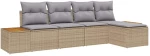 vidaXL Σετ Καναπέ Κήπου 6 pcs Μπέζ και Ανοιχτό Γκρι Πολυρατάν