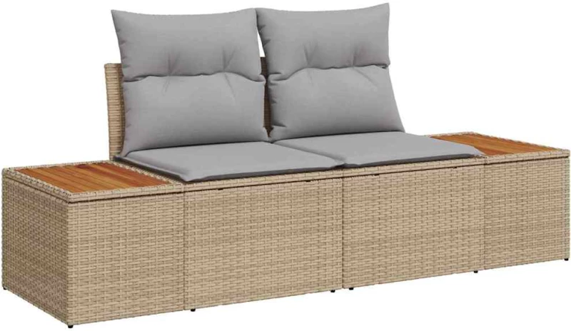 vidaXL Σετ Καναπέ Κήπου 6 pcs Μπέζ και Ανοιχτό Γκρι Πολυρατάν