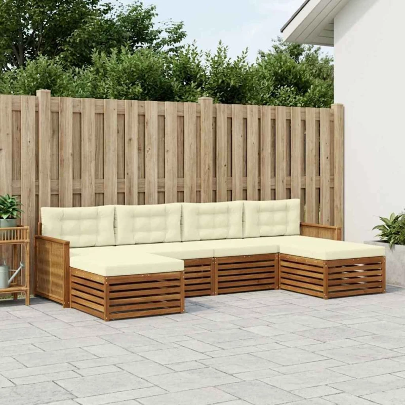 vidaXL Σετ Καναπέ με μαξιλάρι 6 pcs Στερεό Ξύλο Ακακίας