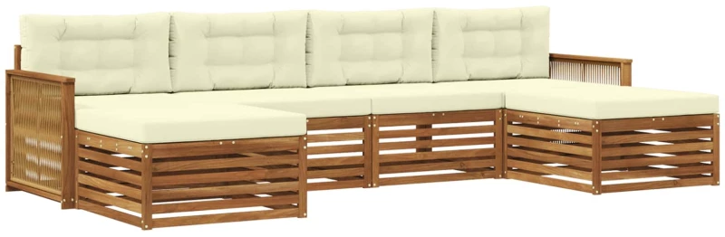 vidaXL Σετ Καναπέ με μαξιλάρι 6 pcs Στερεό Ξύλο Ακακίας