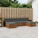 vidaXL Σετ Καναπέ με μαξιλάρι 6 pcs Στερεό Ξύλο Ακακίας