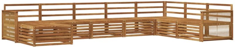 vidaXL Σειρά Καναπέ Εξωτερικού 8 pcs Φυσικό