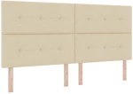 vidaXL LED Κρεβάτι με βάθρο με στρώμα Κρεμ 200 x 200 cm ύφασμα