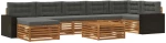 vidaXL Σειρά Καναπέ Εξωτερικού με μαξιλάρι 8 pcs Φυσικό και Ανθρακί