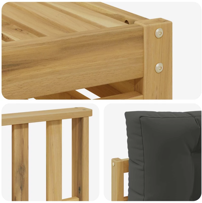 vidaXL Σειρά Καναπέ Εξωτερικού με μαξιλάρι 7 pcs Άσπρο και Ανθρακί