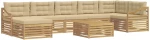 vidaXL Σειρά Καναπέ Εξωτερικού με μαξιλάρι 8 pcs Λευκό και Μπεζ