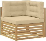 vidaXL Σειρά Καναπέ Εξωτερικού με μαξιλάρι 8 pcs Λευκό και Μπεζ