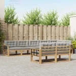 vidaXL Σειρά Καναπέ Εξωτερικού 6 pcs Λευκό και Ανοιχτό Γκρι