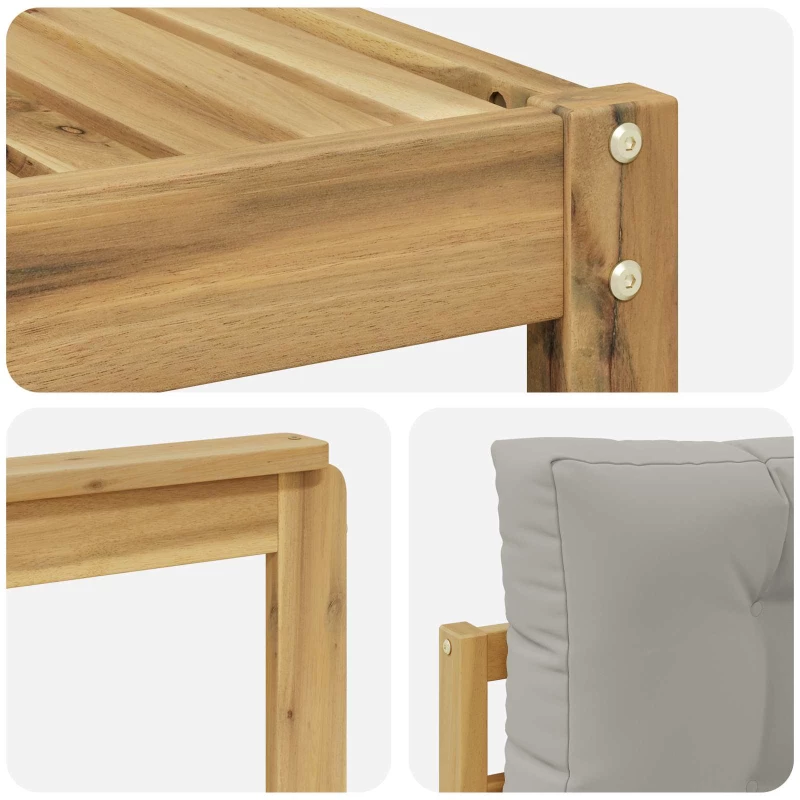 vidaXL Σειρά Καναπέ Εξωτερικού 5 pcs Λευκό και Ανοιχτό Γκρι