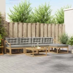 vidaXL Σειρά Καναπέ Εξωτερικού 6 pcs Λευκό και Ανοιχτό Γκρι