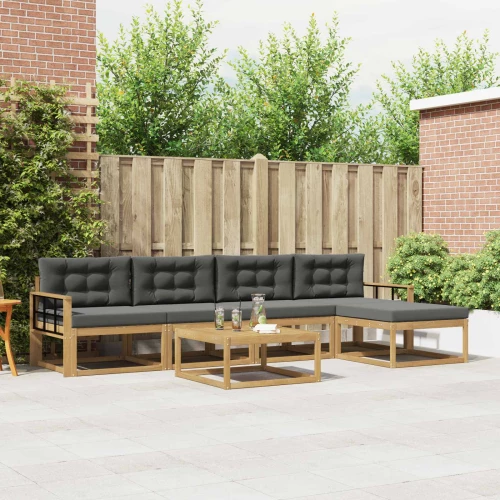 vidaXL Σειρά Καναπέ Εξωτερικού 6 pcs Άσπρο και Ανθρακί 79 x 79 x 37 εκ