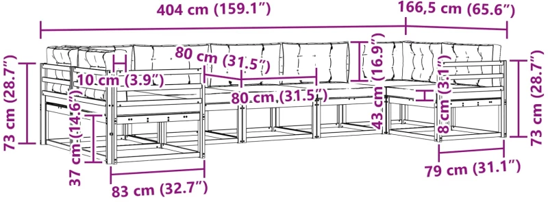 vidaXL Σειρά Καναπέ Εξωτερικού 7 pcs Λευκό και Ανοιχτό Γκρι