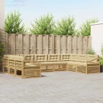 vidaXL Σειρά Καναπέ Εξωτερικού 9 pcs Λευκό και Μπεζ