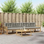 vidaXL Σειρά Καναπέ Εξωτερικού 4 pcs Λευκό και Ανοιχτό Γκρι