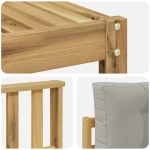 vidaXL Σειρά Καναπέ Εξωτερικού 4 pcs Λευκό και Ανοιχτό Γκρι