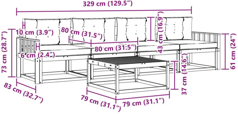 vidaXL Σειρά Καναπέ Εξωτερικού 4 pcs Λευκό και Ανοιχτό Γκρι