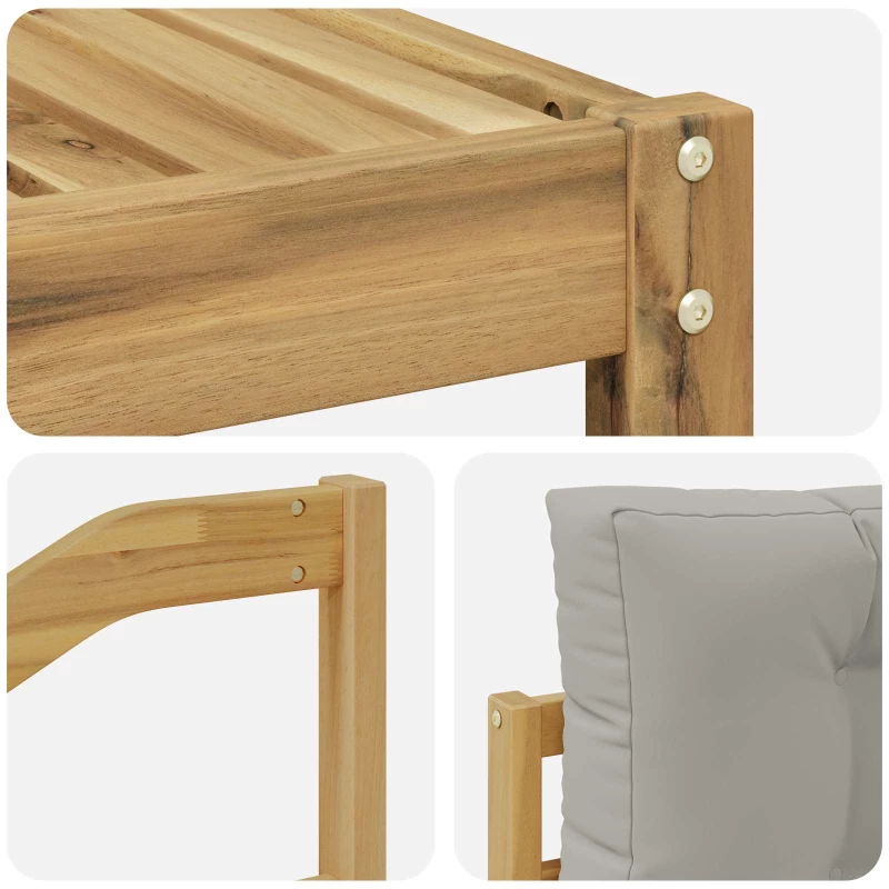 vidaXL Σειρά Καναπέ Εξωτερικού 4 pcs Λευκό και Ανοιχτό Γκρι