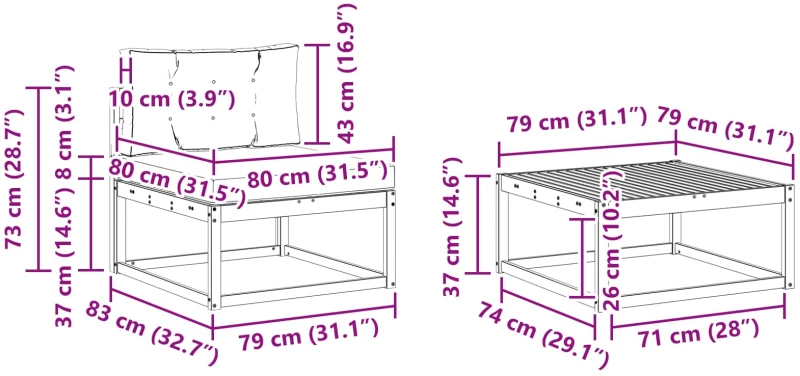 vidaXL Σειρά Καναπέ Εξωτερικού 4 pcs Λευκό και Ανοιχτό Γκρι